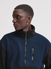 Blend Black Colour Block Zip Through Fleece - Image 3 of 5