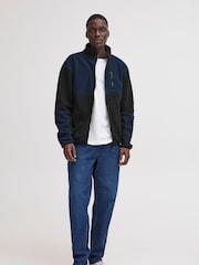 Blend Black Colour Block Zip Through Fleece - Image 4 of 5