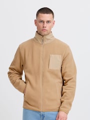 Blend Cream Zip Through Funnel Neck Fleece - Image 1 of 5