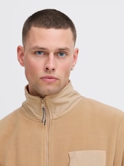Blend Cream Zip Through Funnel Neck Fleece - Image 3 of 5