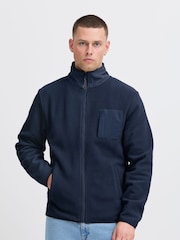 Blend Blue Zip Through Funnel Neck Fleece - Image 1 of 5