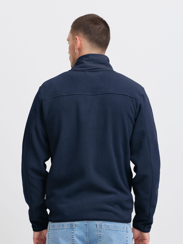 Blend Blue Zip Through Funnel Neck Fleece - Image 2 of 5