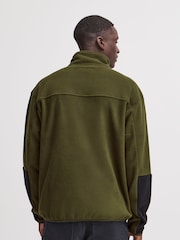 Blend Green Colour Block Zip Through Fleece - Image 2 of 5