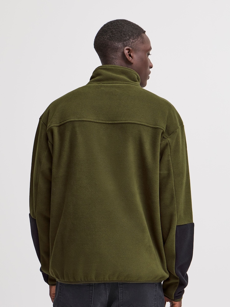 Blend Green Colour Block Zip Through Fleece - Image 2 of 5