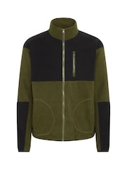 Blend Green Colour Block Zip Through Fleece - Image 5 of 5