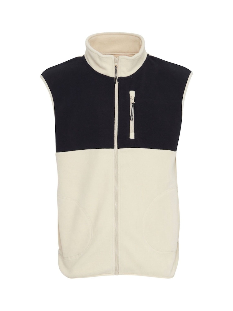 Blend White Zip Through Fleece Gilet - Image 5 of 5