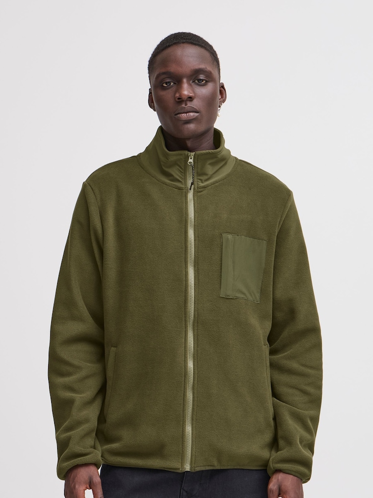 Blend Green Zip Through Funnel Neck Fleece - Image 1 of 5