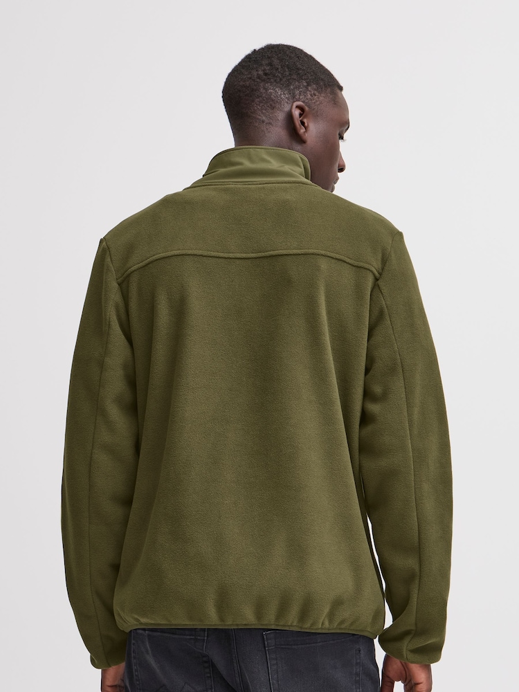 Blend Green Zip Through Funnel Neck Fleece - Image 2 of 5 Blend Green Zip Through Funnel Neck Fleece - Image 2 of 5