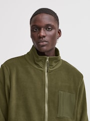 Blend Green Zip Through Funnel Neck Fleece - Image 3 of 5