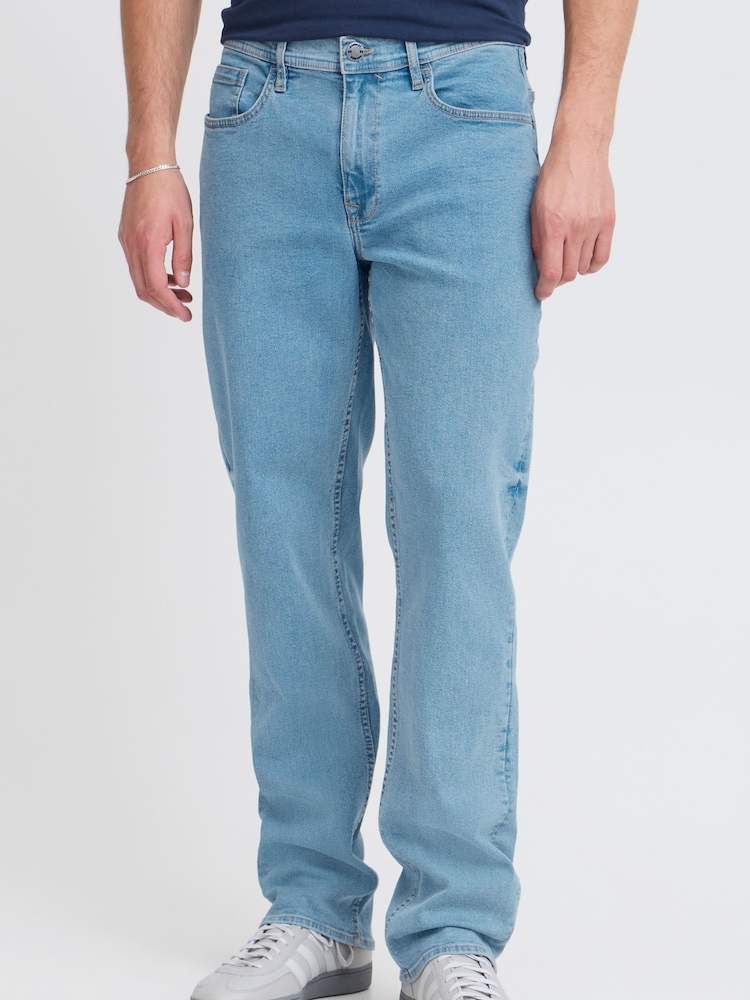 Blend Blue Camo Straight Fit Stretch Denim Jeans - Image 1 of 5 Blend Blue Camo Straight Fit Stretch Denim Jeans - Image 1 of 5