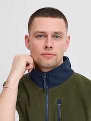 Blend Blue Zip Through Fleece Gilet - Image 3 of 5
