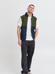Blend Blue Zip Through Fleece Gilet - Image 4 of 5