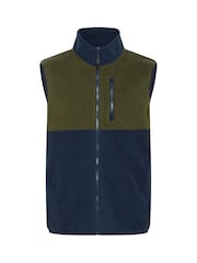 Blend Blue Zip Through Fleece Gilet - Image 5 of 5