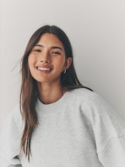 Grey Supersoft Peached Essentials Crew Neck Seam Detail Sweatshirts 2 Pack - Image 5 of 9