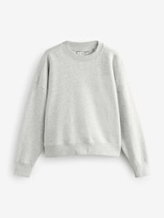 Grey Supersoft Peached Essentials Crew Neck Seam Detail Sweatshirts 2 Pack - Image 6 of 9