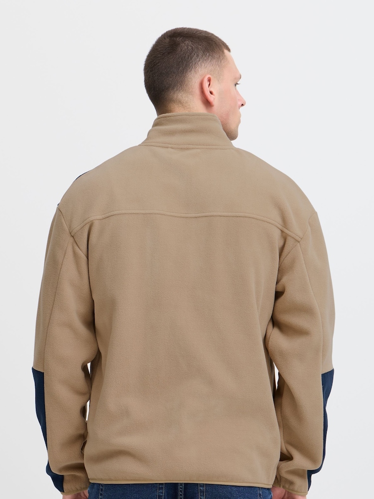 Blend Cream Colour Block Zip Through Fleece - Image 2 of 5
