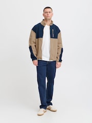Blend Cream Colour Block Zip Through Fleece - Image 4 of 5