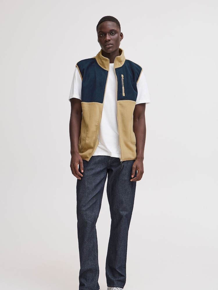 Blend Cream Zip Through Fleece Gilet - Image 4 of 5