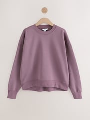 Neutral/Blush Supersoft Peached Essentials Crew Neck Seam Detail Sweatshirts 2 Pack - Image 6 of 9