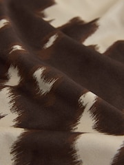 Ecru/Brown Faux Suede Cow Print Mini Skirt - Image 7 of 8