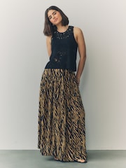 Tiger Print Drop Waist Maxi Skirt - Image 3 of 9