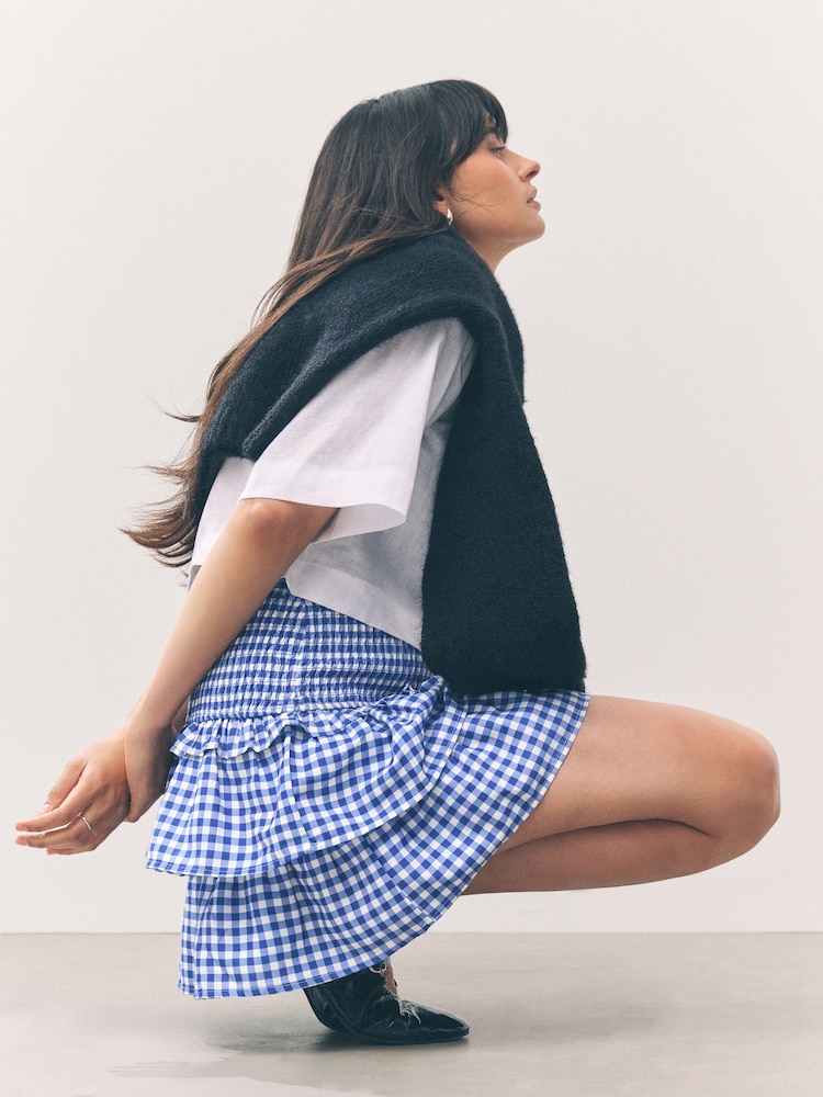 Buy Blue Gingham Check Rara Mini Skirt from the Next UK online shop