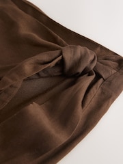 Chocolate Brown Maxi Sarong Skirt with Linen - Image 10 of 10