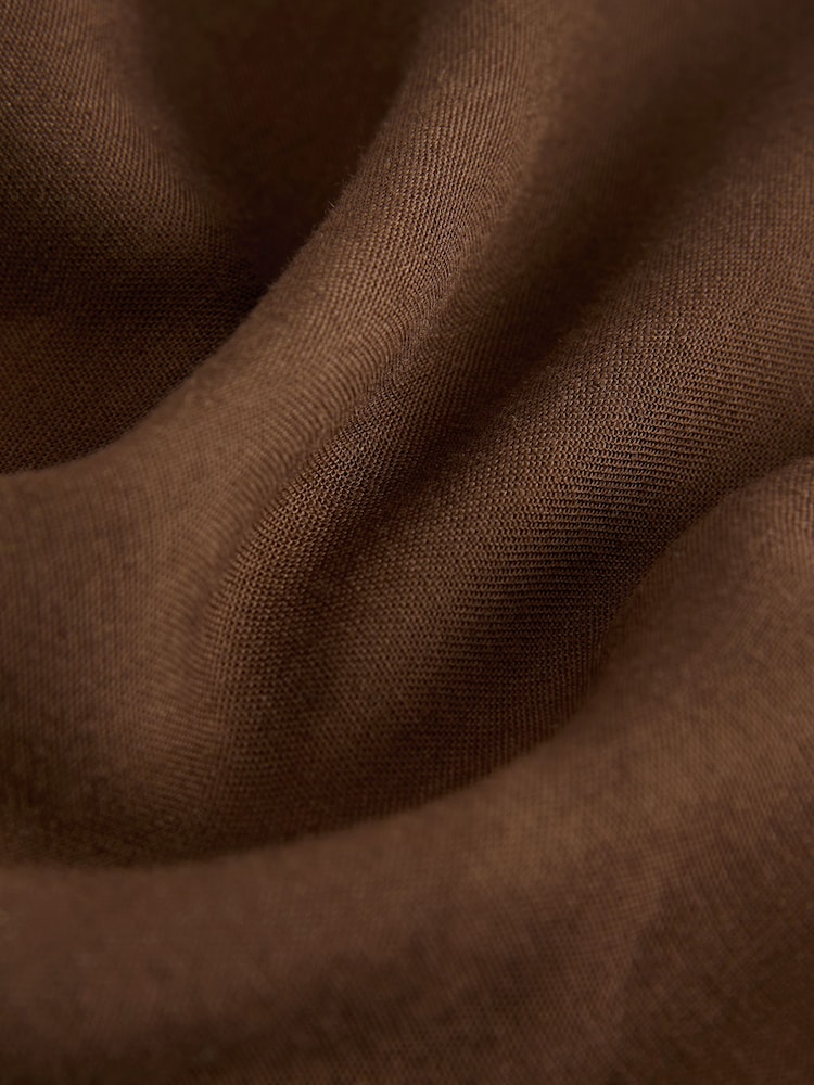 Chocolate Brown Maxi Sarong Skirt with Linen - Image 7 of 8