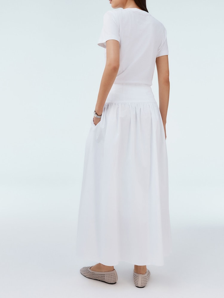 White Drop Waist Maxi Skirt - Image 4 of 8