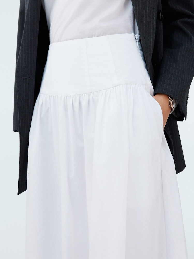 White Drop Waist Maxi Skirt - Image 5 of 8