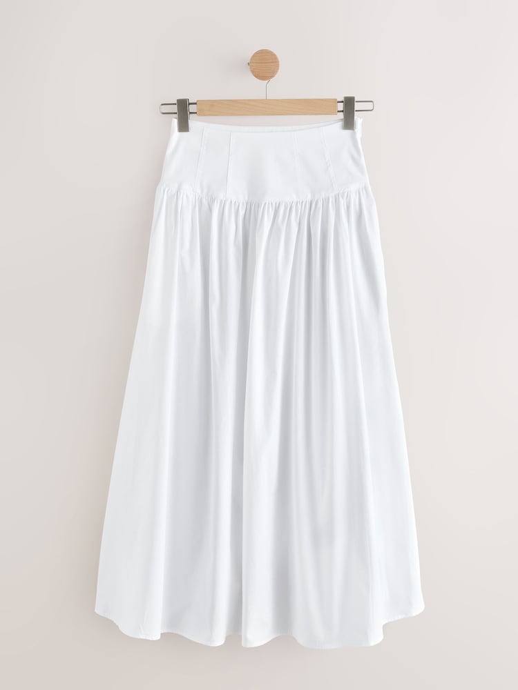 White Drop Waist Maxi Skirt - Image 6 of 8