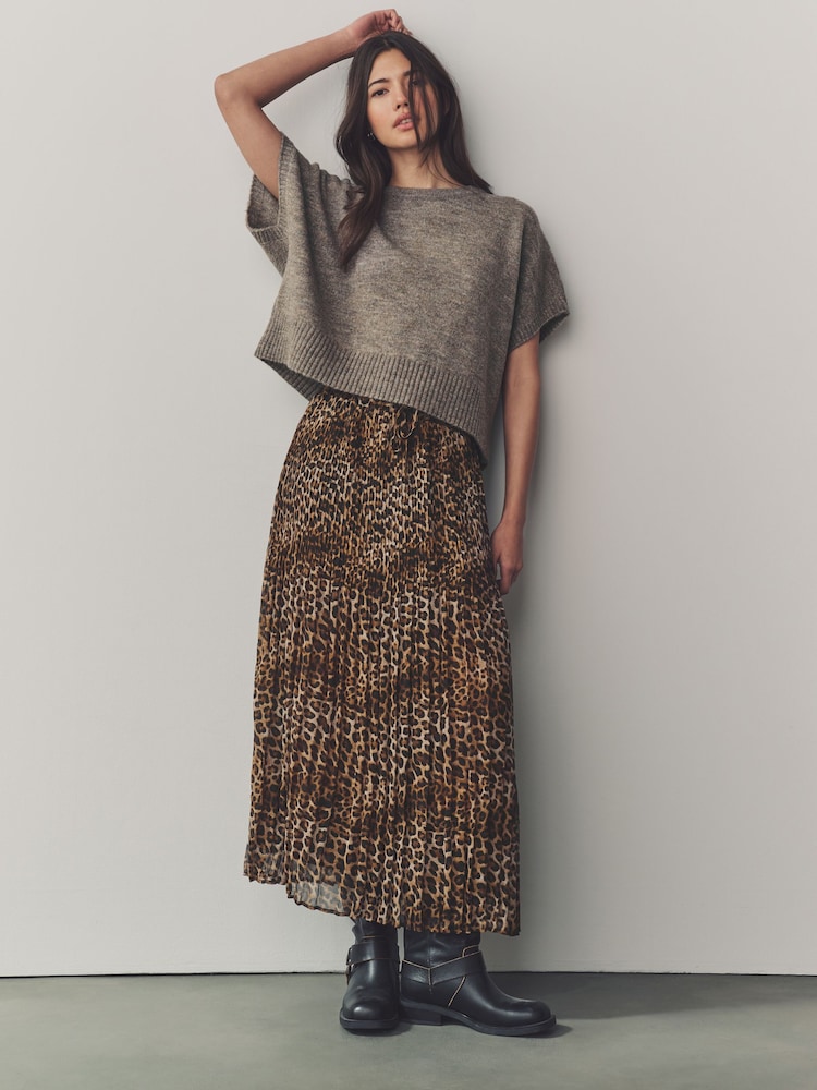 Animal Print Printed Midi Skirt - Image 2 of 7