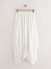 Cream Tiered Lace Maxi Skirt - Image 6 of 8