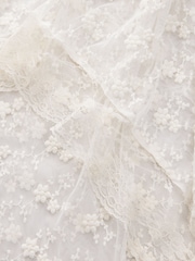 Cream Tiered Lace Maxi Skirt - Image 7 of 8