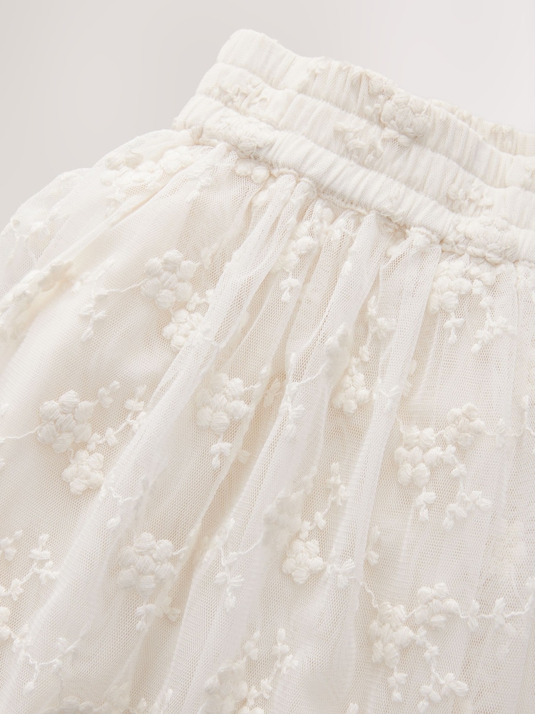 Cream Tiered Lace Maxi Skirt - Image 8 of 8