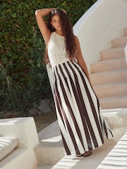 Brown Drop Waist Maxi Skirt - Image 1 of 8