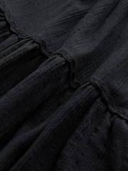 Black 100% Cotton Tiered Maxi Skirt - Image 8 of 9