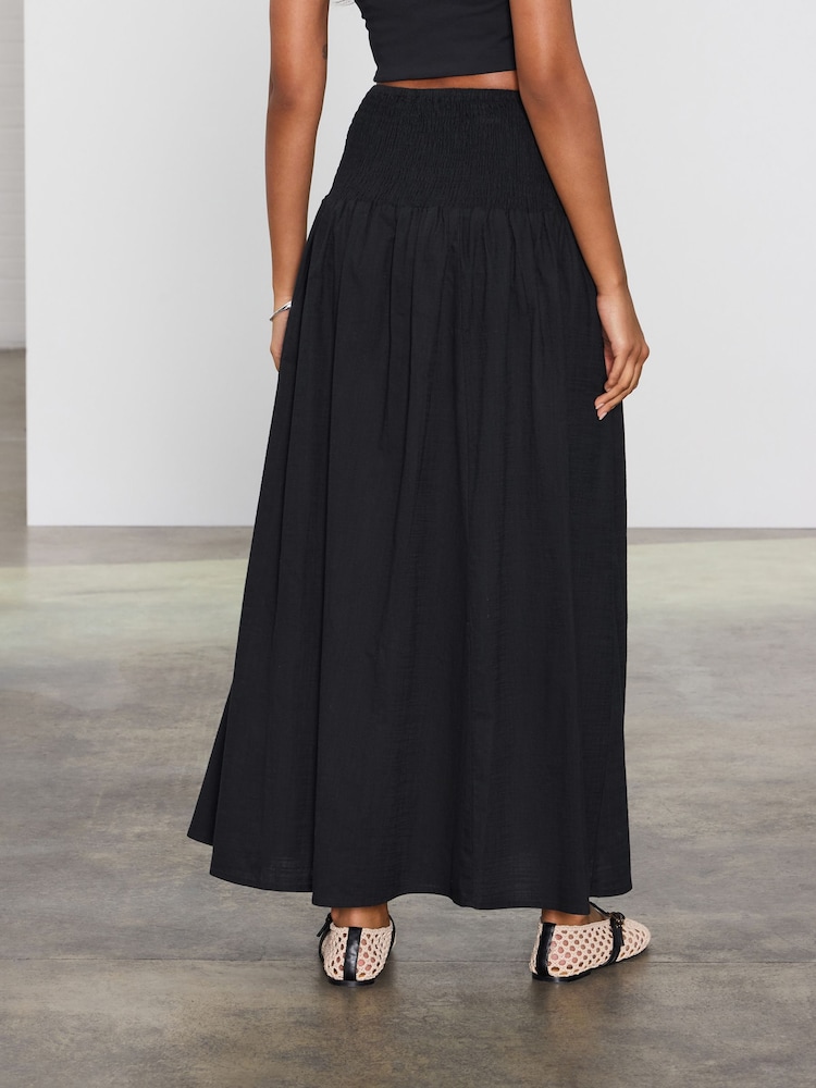 Black Drop Waist Maxi Skirt - Image 2 of 7 Black Drop Waist Maxi Skirt - Image 2 of 7