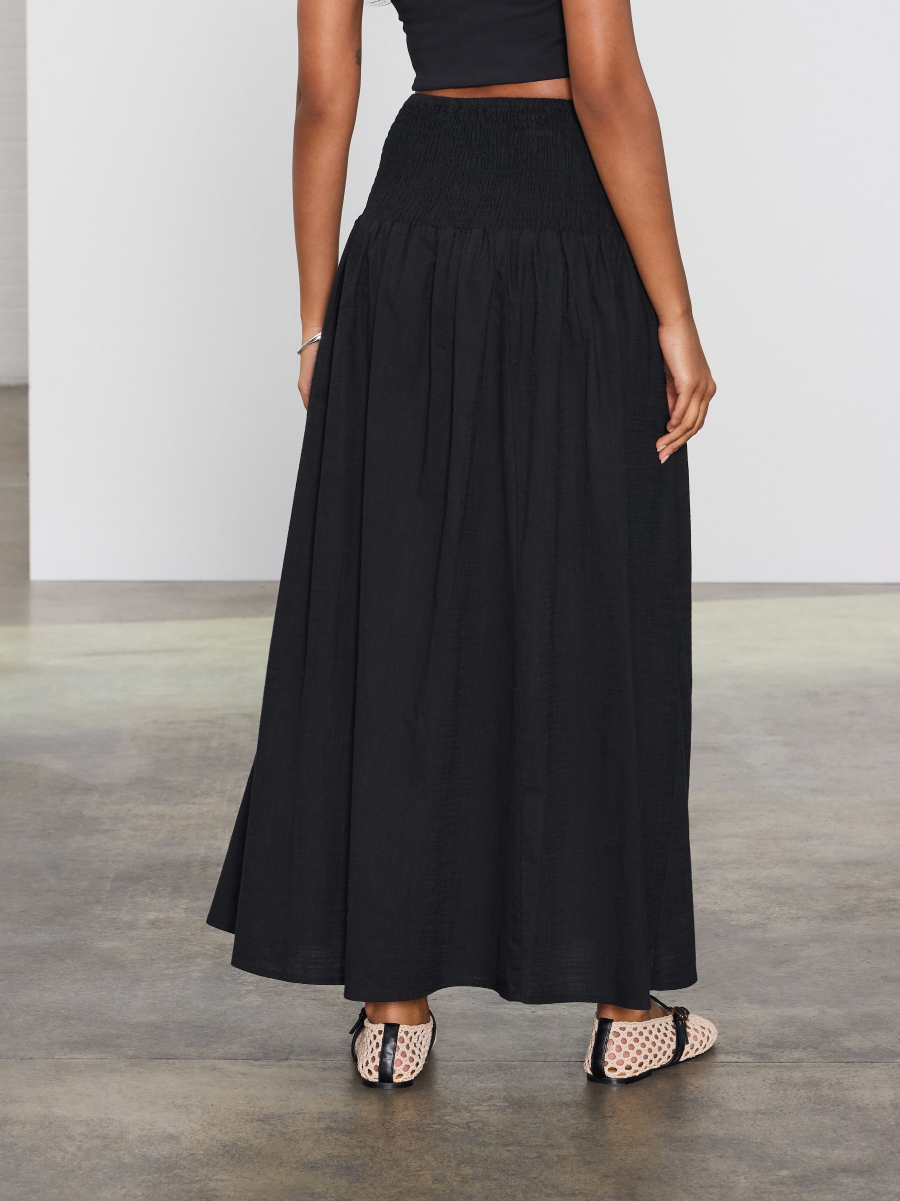 Buy Black Drop Waist Maxi Skirt from Next USA