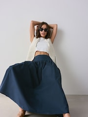 Navy Drop Waist Maxi Skirt - Image 2 of 8