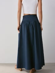 Navy Drop Waist Maxi Skirt - Image 4 of 8