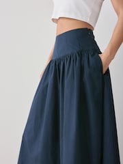 Navy Drop Waist Maxi Skirt - Image 5 of 8