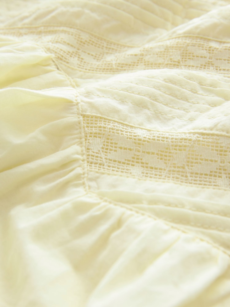 Yellow Lace Detail Mini 100% Cotton Skirt - Image 6 of 6
