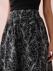 Black/White Embroidered Maxi Skirt - Image 5 of 5