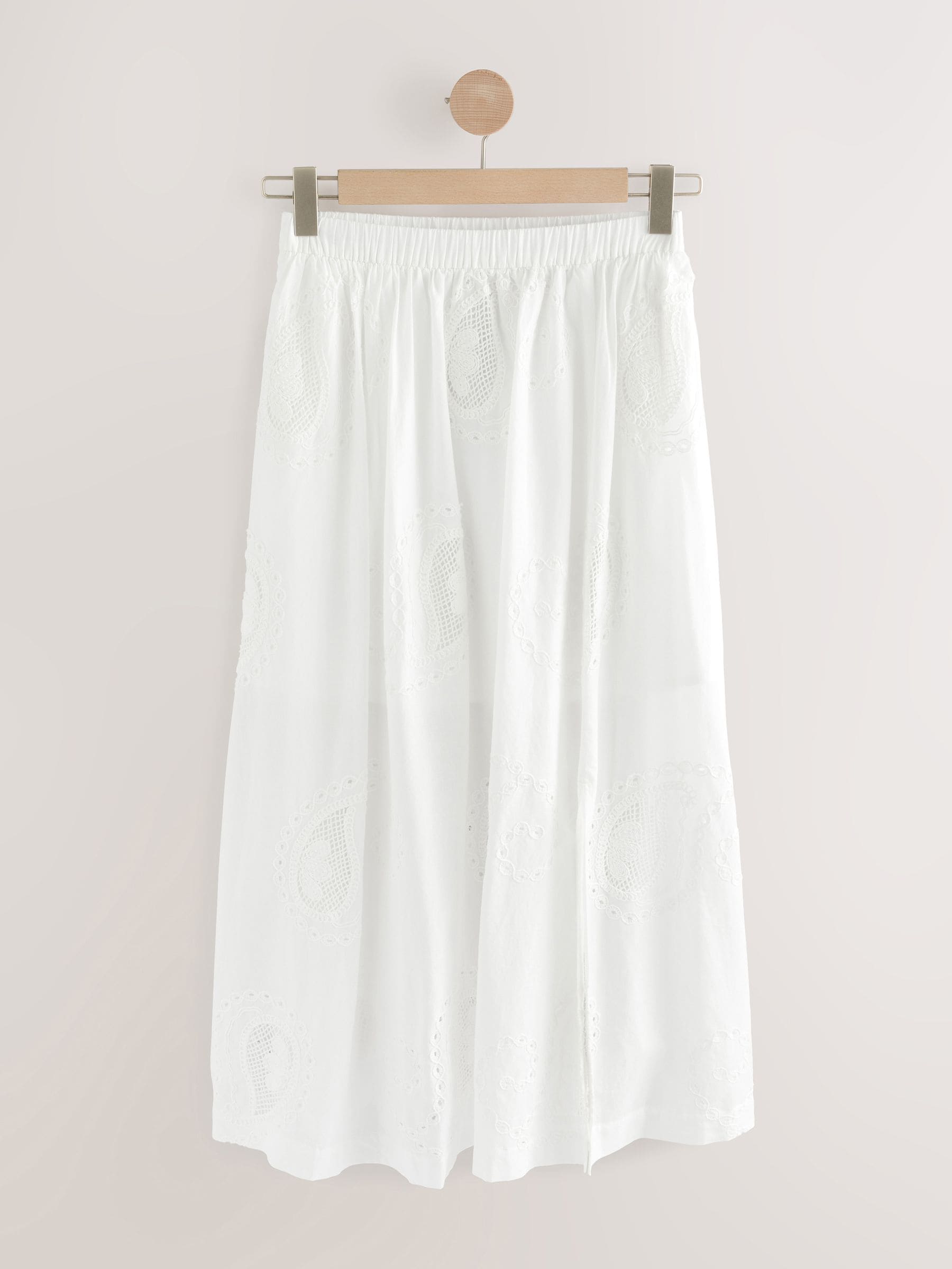 Buy White N. Premium Embroidered Paisley Midi Skirt from Next Romania