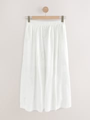 White Embroidered Paisley Midi Skirt - Image 6 of 8