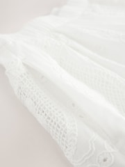 White Embroidered Paisley Midi Skirt - Image 7 of 8