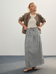 Black/White Gingham Drop Waist Maxi Skirt - Image 2 of 8
