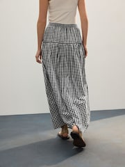 Black/White Gingham Drop Waist Maxi Skirt - Image 4 of 8