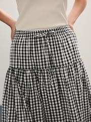 Black/White Gingham Drop Waist Maxi Skirt - Image 5 of 8